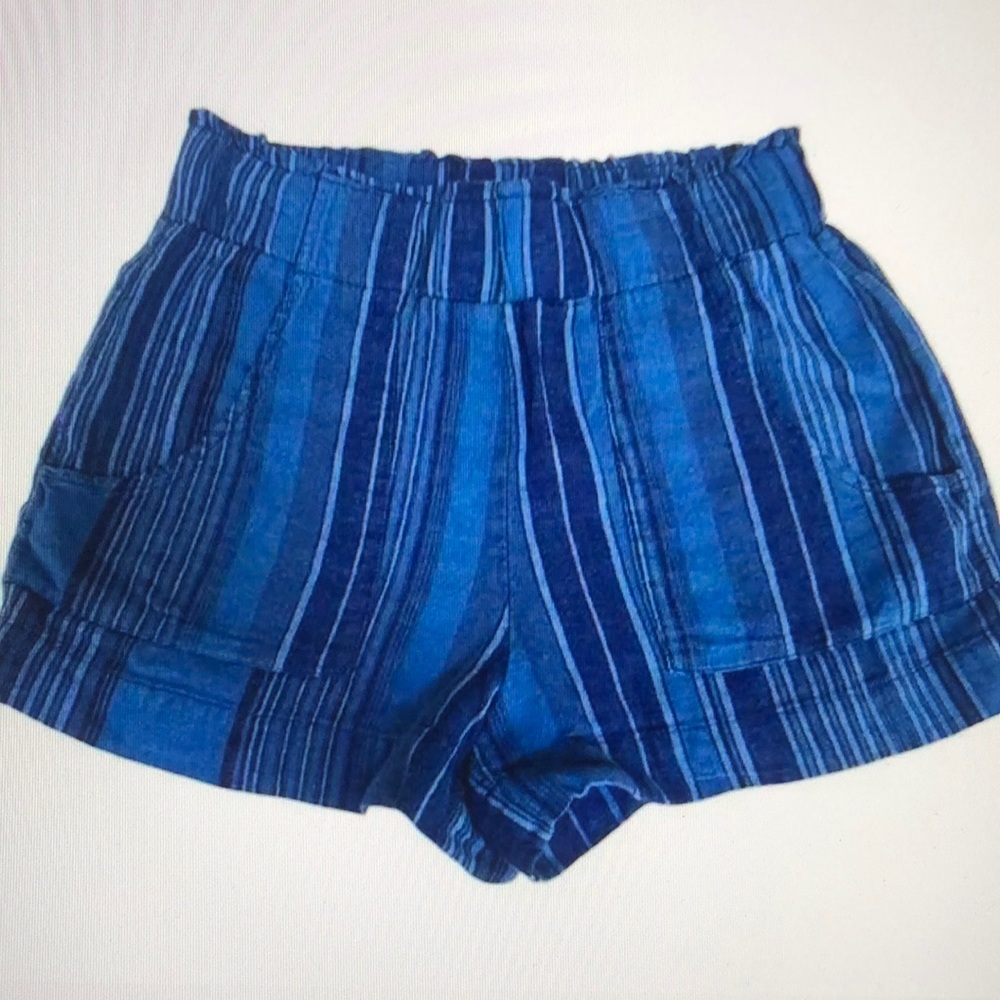 Indigo Rein High Waist Blue Striped Shorts